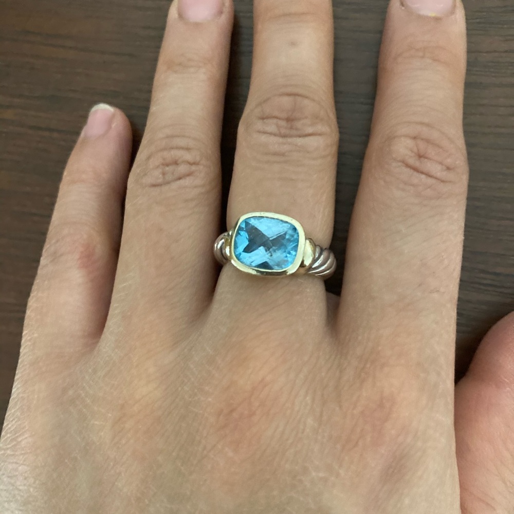 David yurman blue topaz noblesse ring sz 6.5
